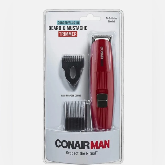 Conair New Corded/Plug-In Beard & Mustache Trimmer- ConairMan Respect The Ritual - Picture 3 of 3